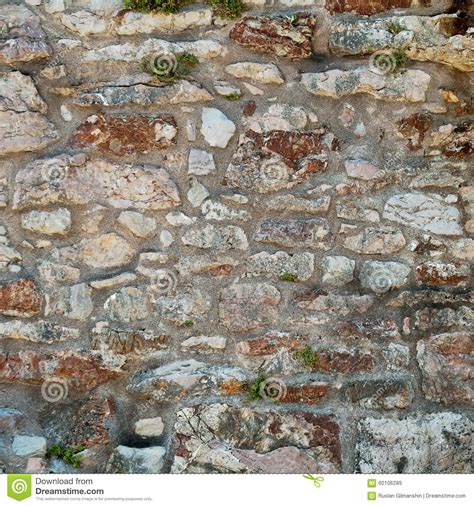 Stone Wall With Cement Stock Image Image Of Grey Aged 60106289