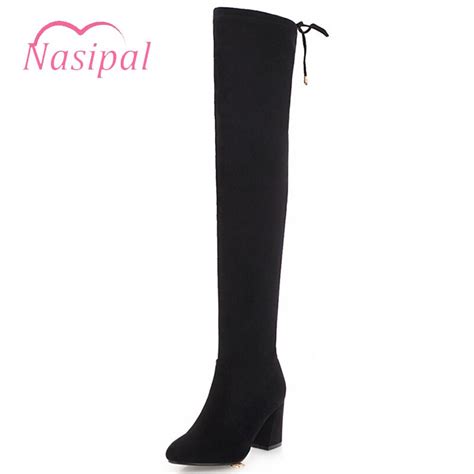 nasipal large size 47 48 women s shoes autumn winter thigh high long boots for woman thick high