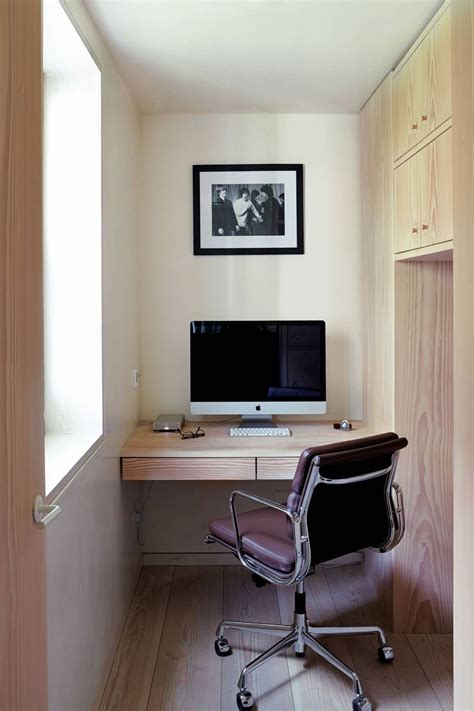 This Small Office Lies Behind A Screen Of Douglas Fir Panelling In A