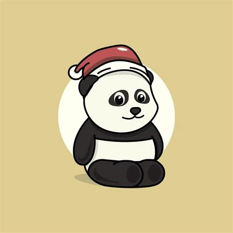 Premium Vector Panda With Santa Hat Illustration Vector