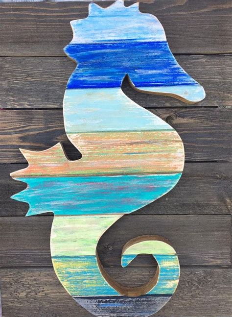 Seahorse Wall Hanger Decor And Art Made From Reclaimed Wood Wooden