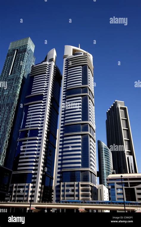 Sheikh Zayed Road Skyscrapers In Dubai Uae Stock Photo Alamy