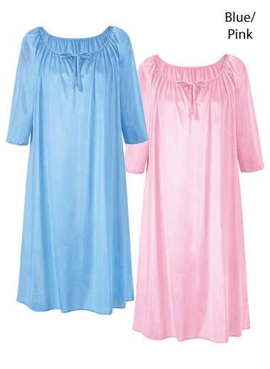 Womens Plus Size Silky 34 Sleeve Semi Sheer Waltz Length Tricot Nightgown Ebay