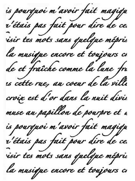 French Script Clear Stamp Texture French Script Lettering French