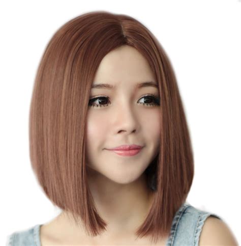 Mac Makeup Cosplay Wig Sexy Bob Medium Long Lady Straight Hair Brown Party Wig Fancy Party