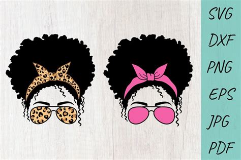 Messy Bun Svg Afro Puffs Svg Glasses Svg Curly Hair Svg 645875 Images