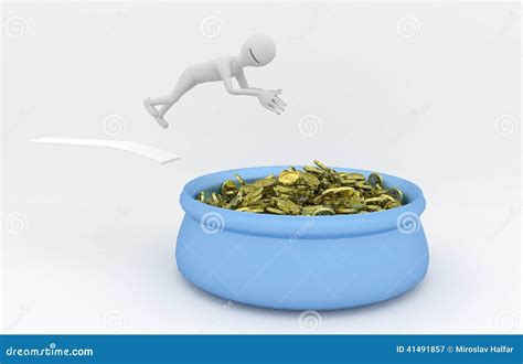 Jump To Pool Full Of Money Stock Image Image Of Achievement 41491857