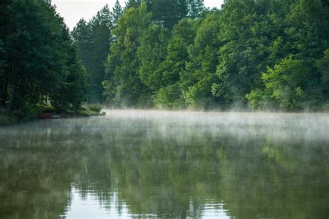 Foggy River In The Morning Stock Photo Image Of Lake Background