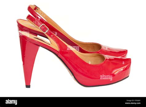Pair Of Womens Red High Heel Shoes Stock Photo Alamy