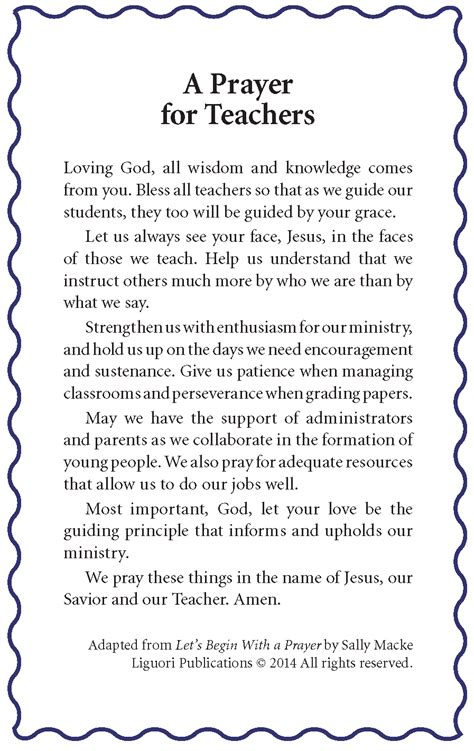 Download This Free Prayer And Give It To A Teacher You Love For Teacher