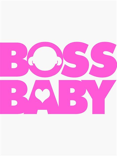 Boss Baby Lettering Pink Sticker For Sale By Ninakosh Redbubble