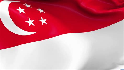 The flag of singapore comprises of two flat halves, red above white. Singapore Waving Flag Background Loop Motion Background ...