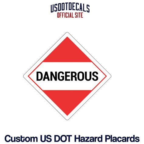 Hazard Class Dangerous Placard Usdot Decals