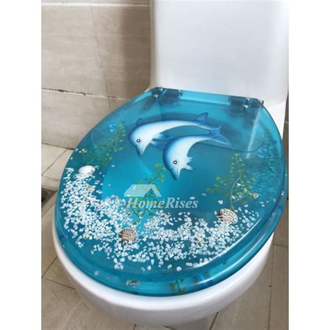 3d Beach Seashell Decorative Toilet Seat Resin Oval Slow Close Natural