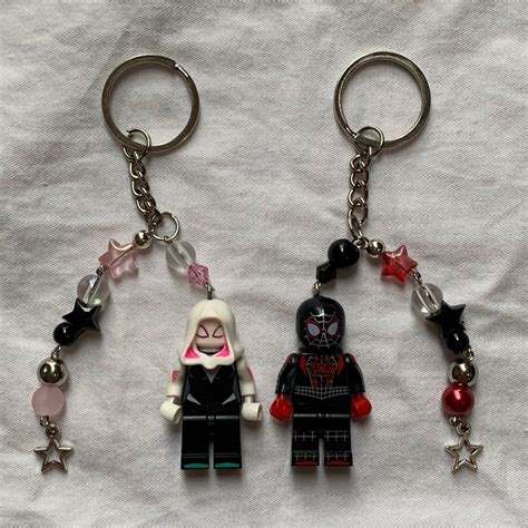 Spider Gwen And Miles Morales Lego Keychain Set On Carousell