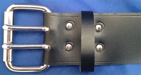 Black Leather Belt 2 Prongs 2 Inch Wide Hand Made 100 Real Leather