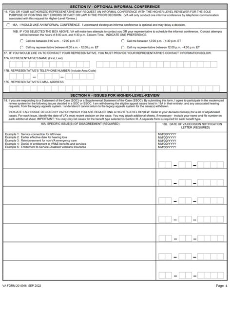 Va Form 20 0996 Printable Va Form
