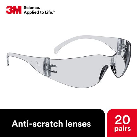 3m safety glasses virtua ansi z87 20 pairs indoor outdoor clear hard coat lens clear frame