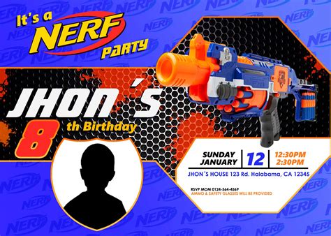 Nerf Birthday Invitation Amazing Party Invite