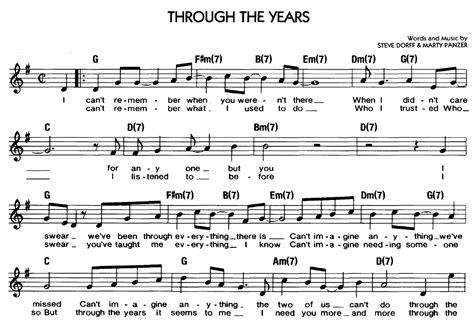 Through The Years Sheet Music Easy Sheet Music