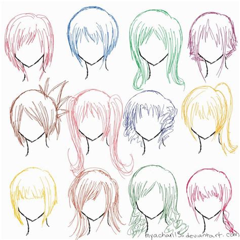 Anime character's hairstyles are unique and give a cool and stunning look. Anime Hairstyles Drawing at GetDrawings | Free download