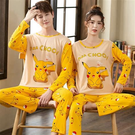 Womens Cartoon Print Pajamas Sets Long Sleeves Spring Ladies Sweet