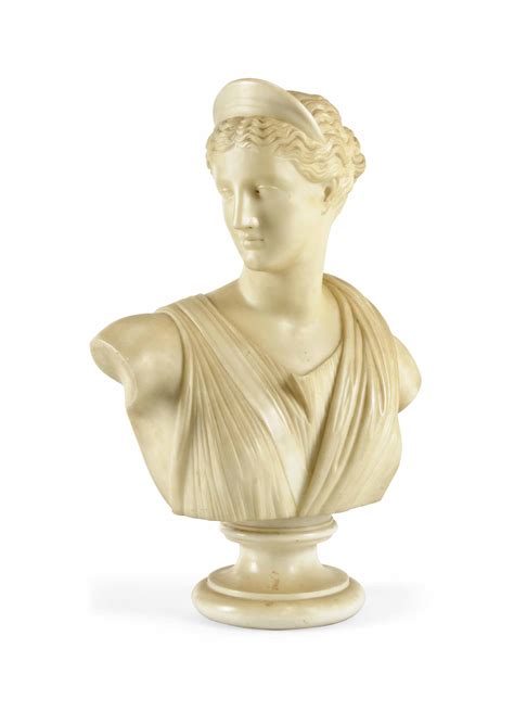 An Italian Carved Carrara Marble Bust Of A Woman