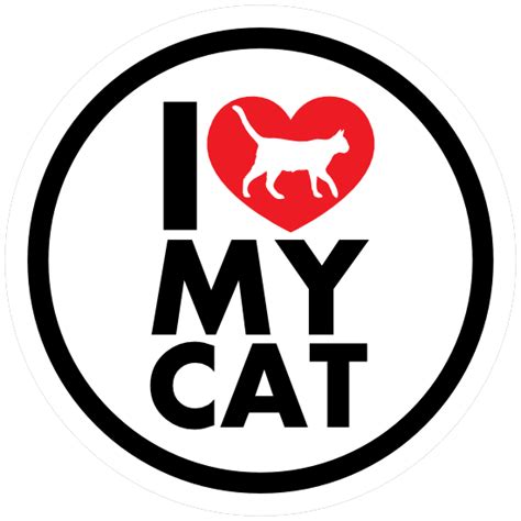 I Love My Cat With Heart Circle Magnet