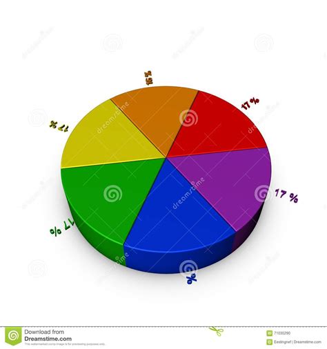 Pie Chart Template Colorful 3d Rendering Illustration Stock