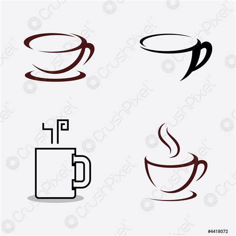 Coffee Cup Logo Coffee Shop Vector Icon Design Stock Vector 4418072
