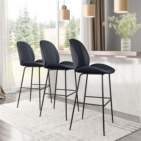 Zuo Modern Miles Bar Stool In Black Nfm Bar Height Chairs Bar