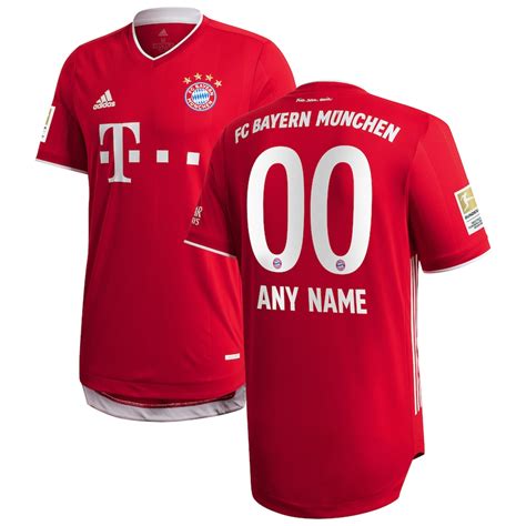Mens Adidas Red Bayern Munich 202021 Home Authentic Custom Jersey