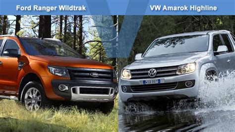 Ford Ranger Wildtrak Vs Vw Amarok Highline Head To Head Review Carsguide