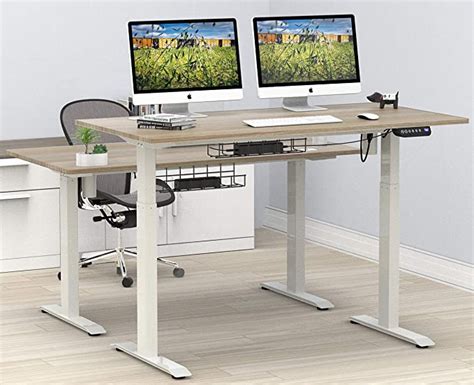 Shw 55 Inch Large Electric Height Adjustable Standing Desk 55 X 28
