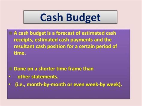 Cash Budget