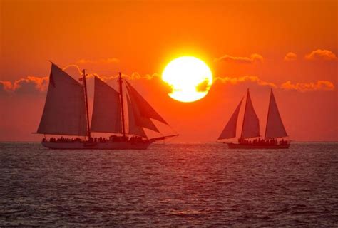 Sailboats Sailing Key West Sunset Sunset