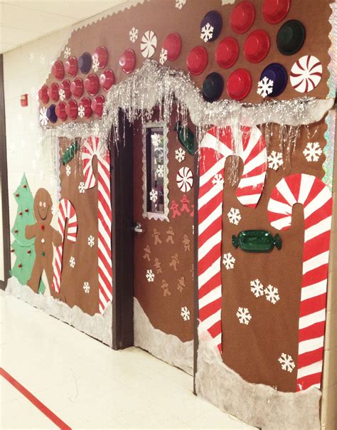Christmas Holiday Door Decoration For School Gingerbread House Door