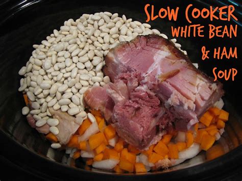 Mash up some of the beans to thicken the soup, then stir in diced ham. Slow Cooker White Bean & Ham Soup - Idiot's Kitchen