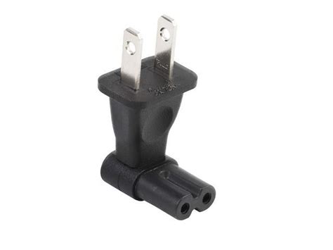 Tekit 2 Prong Right Angle Plug Adapter USA IEC 60320 C7 Receptacle To