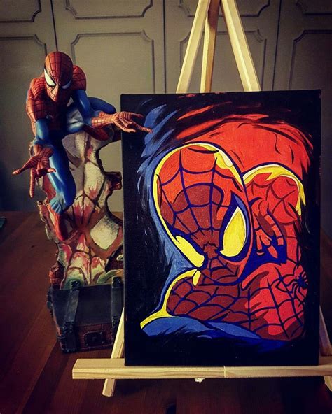 Oilpainting Spiderman Spiderman Painting Spiderman Canvas Art