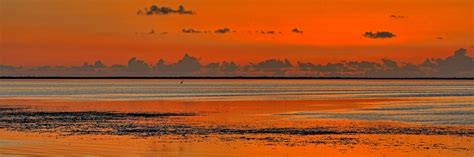 Orange Sunset Over The Water In Florida Free Image