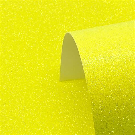 Neon Yellow Glitter Card 220gsm