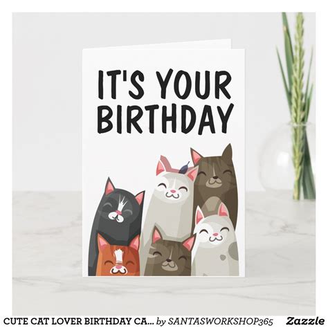 Cute Cat Lover Birthday Card Purrfect Zazzle Cat Lover Birthday
