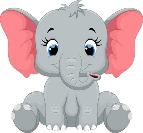 Vectores Similares A 123329680 Cute Baby Elephant Sitting Isolated On