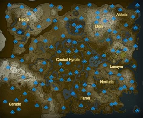 Zelda Tears Of The Kindgom All 152 Shrines Solutions Map