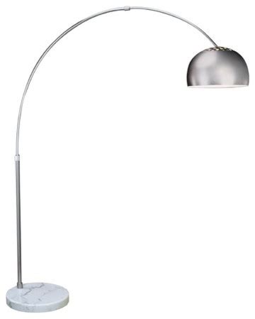 Edge modern design square linen hanging shade arc floor lamp modern. Retro Arc Lamp in Brushed Steel Finish - Floor Lamps - by Destination Lighting