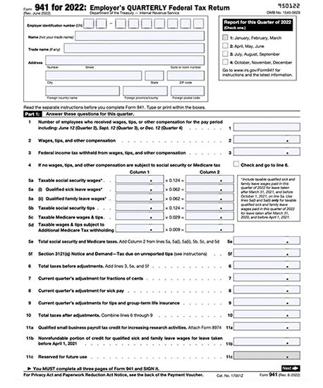 Form 941 Instructions How To Fill Out Each Part State Mailing