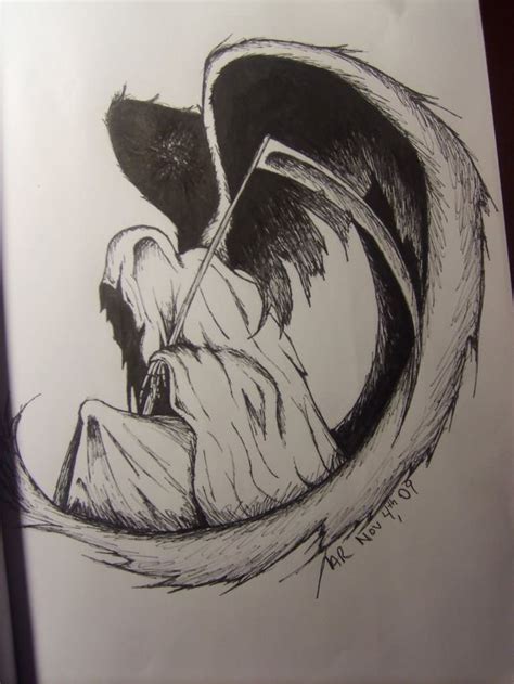 Faceless Grim Reaper Drawing Whatiscompressioninphotography