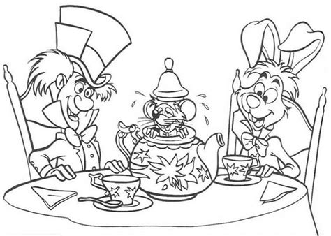 Cordell biez on printable love coupons coloring pages. White Rabbit and Mad Hatter and Teapot Fill with Mouse ...