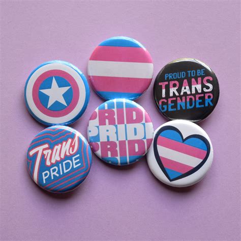 Transgender Pride Badge Set 6 X 1 25 Inch Pinback Buttons Etsy Australia